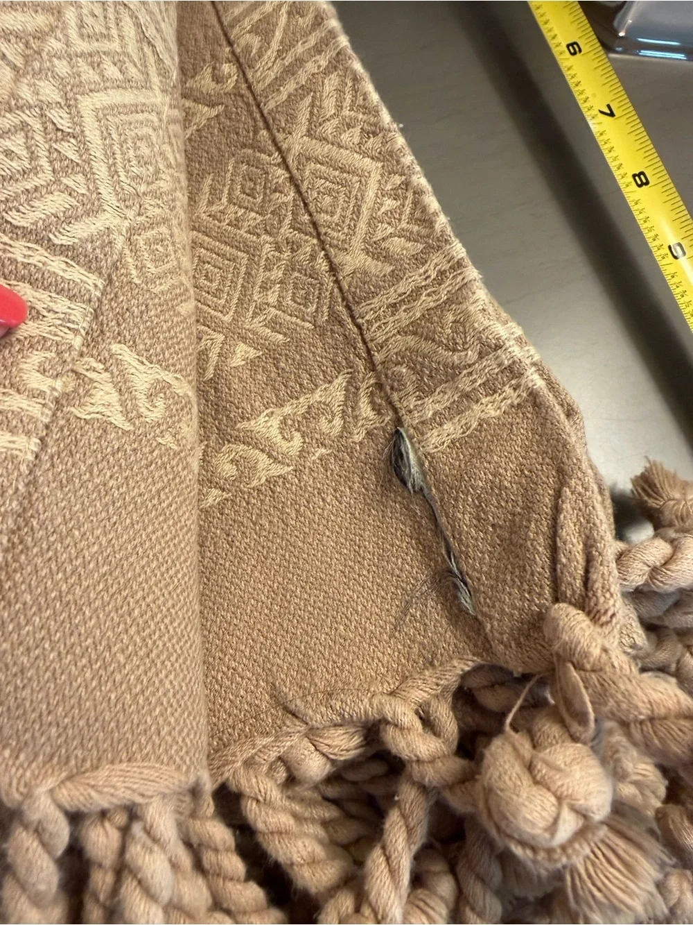 Pottery Barn Cotton Rope Fringe Napkins SET OF 6 Tan Neutral Boho Southwestern